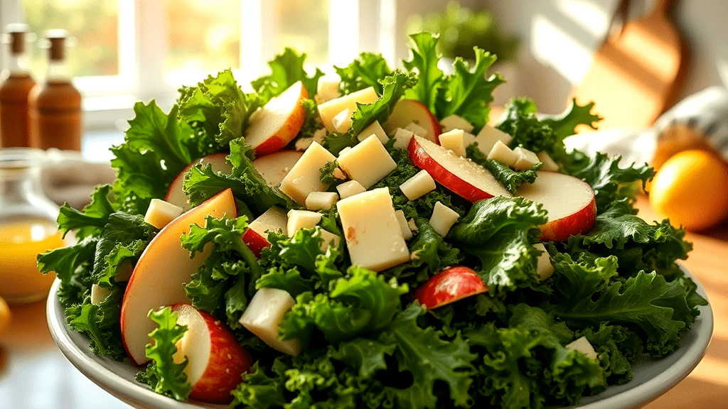 Kale Salad with Apple and Cheddar