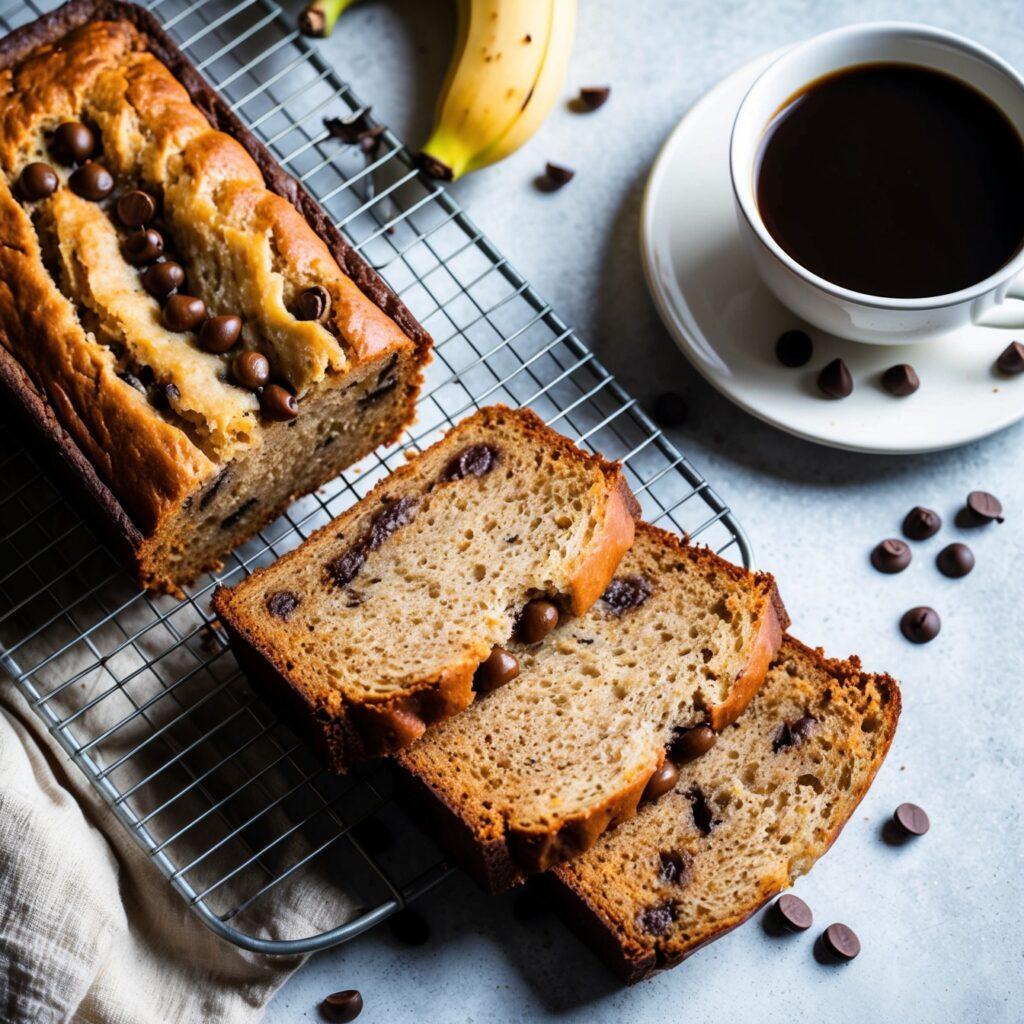 Leonardo Phoenix A fresh loaf of banana bread cooling on a wir 6