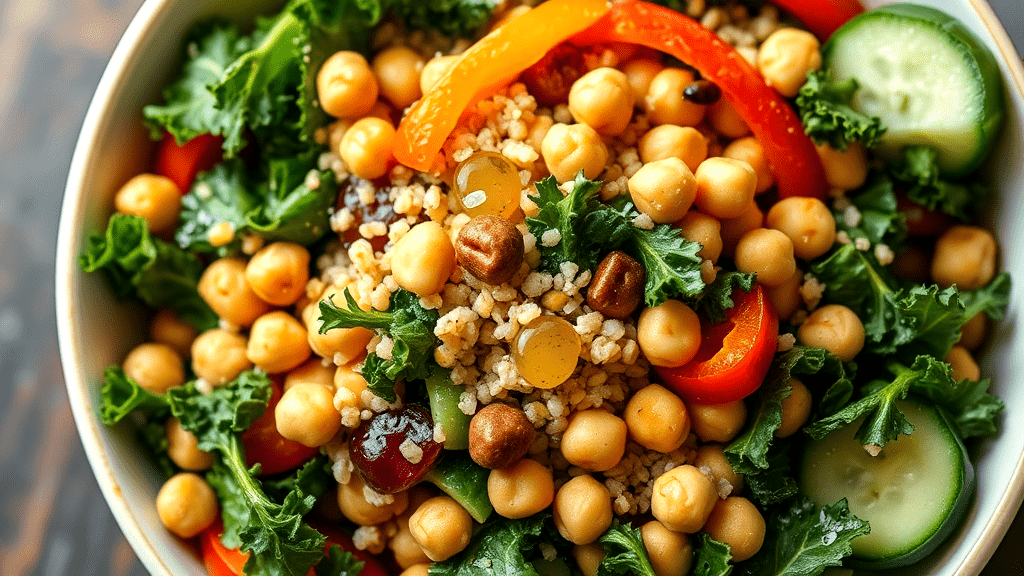 Assembling the Quinoa Chickpea Salad